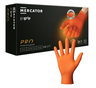 Перчатки нитриловые плотные текстурированные POWERGRIP , оранжевые, упаковка 25 пар, размеры: L