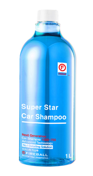 FIREBALL Шампунь для ручной мойки Super Star Car Shampoo 1:500 PH7 Фруктово-Цитрусовый (синий) 1л - фото 9276